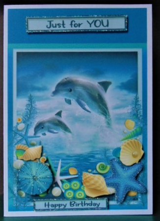 Dolphin at Sea Card Topper by Margarette Blakeborough