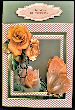 Autumn Rose & Brown Butterfly mini kit by Margarette Blakeborough