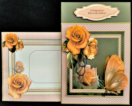 Autumn Rose & Brown Butterfly mini kit by Margarette Blakeborough