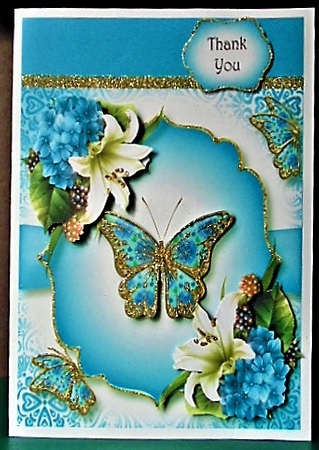 Beautiful Butterfly - Hydrangea & Lily by Margarette Blakeborough