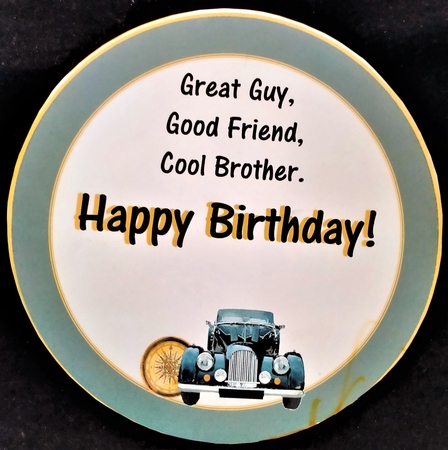 Vintage Car 3D Birthday Step by Step Plate Card by Margarette Blakeborough