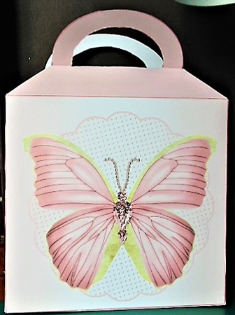 Hexagonal butterfly box and rocker card (Pink) by Margarette Blakeborough
