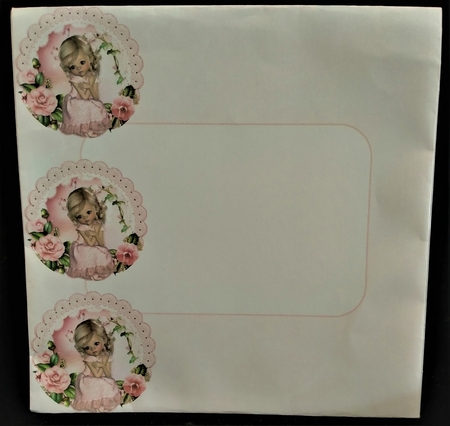 Sweet Little Pretty Peaches Scalloped Round Easel Card Mini Kit  by Margarette Blakeborough