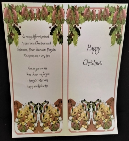 Christmas Singing Cat Trio Card Topper by Margarette Blakeborough