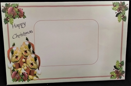 Christmas Singing Cat Trio Card Topper by Margarette Blakeborough