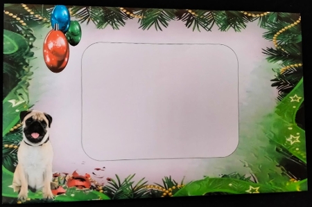Oh Christmas Tree Humor Pug 8x8 by Margarette Blakeborough