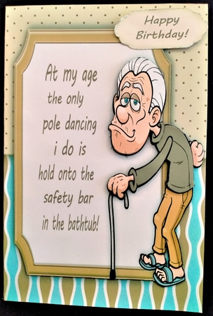 At my age ... Old Man Humor 8x8 by Margarette Blakeborough