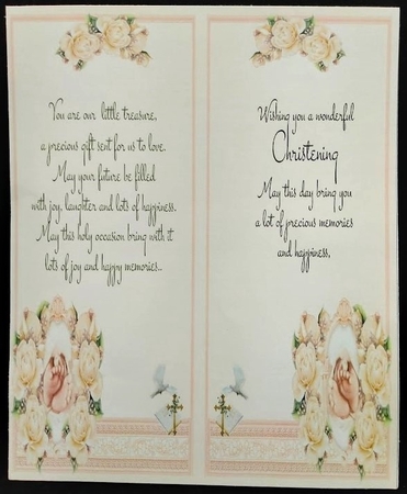 CHRISTENING TOES & ROSES 7.5 Decoupage & Inserts Bumper Kit by Margarette Blakeborough
