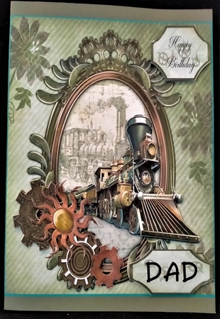 Steampunk Male card Front With Decoupage by Margarette Blakeborough
