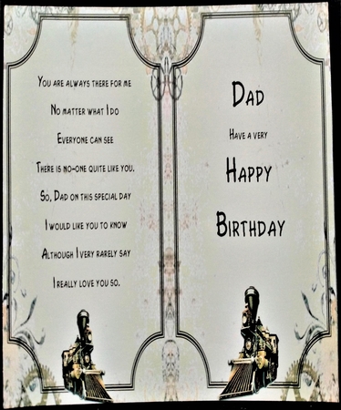 Steampunk Male card Front With Decoupage by Margarette Blakeborough