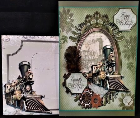 Steampunk Male card Front With Decoupage by Margarette Blakeborough