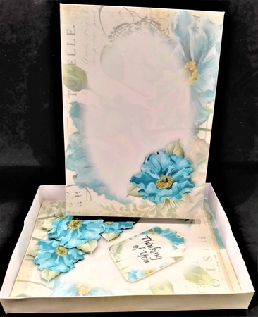 Vintage Blue Floral Stationary Set by Margarette Blakeborough