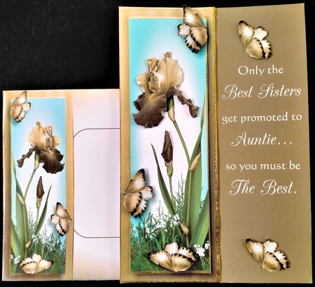 Bearded Iris & Butterflies - Latte by Margarette Blakeborough
