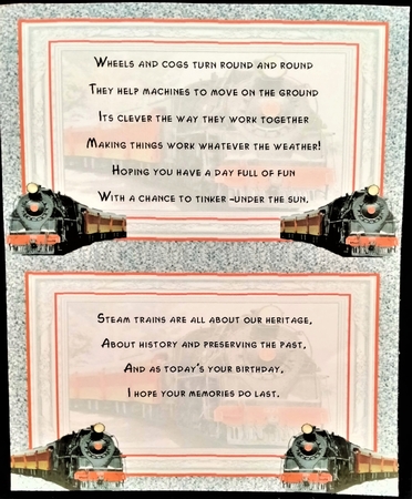 Steam Train Topper  For Birthday Or Fathers Day by Margarette Blakeborough