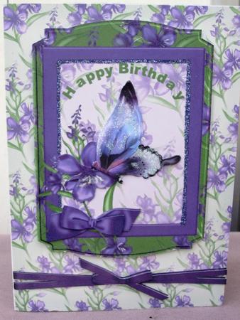 Pretty Lavender Floral Popout Page Card by Margarette Blakeborough