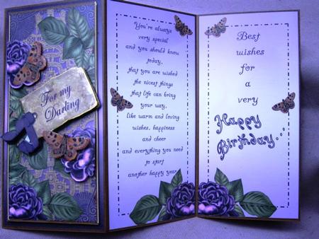 Purple Roses for My Darling Dl Topdown Topper by Margarette Blakeborough