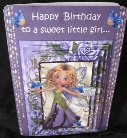 Lilac Fairy in Frame of Roses with Little Blue Birds A4 by Margarette Blakeborough