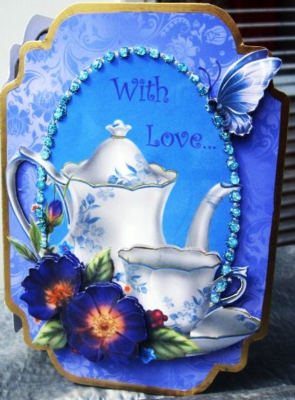 White Tea Card Front by Margarette Blakeborough