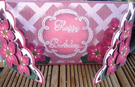 Pink Forget Me Knots Celebrate Fancy Lattice 3D Card Kit by Margarette Blakeborough