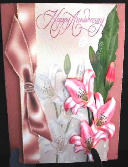 Anniversary Lilies Over the Edge Topper & Decoupage by Margarette Blakeborough