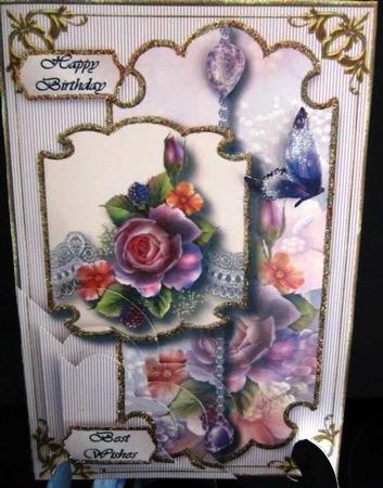 Majestic Blackberry Rose Corner Stacker Topper by Margarette Blakeborough