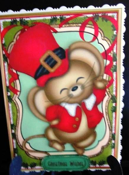 Lovely Jolly Dancing Christmas Mouse by Margarette Blakeborough