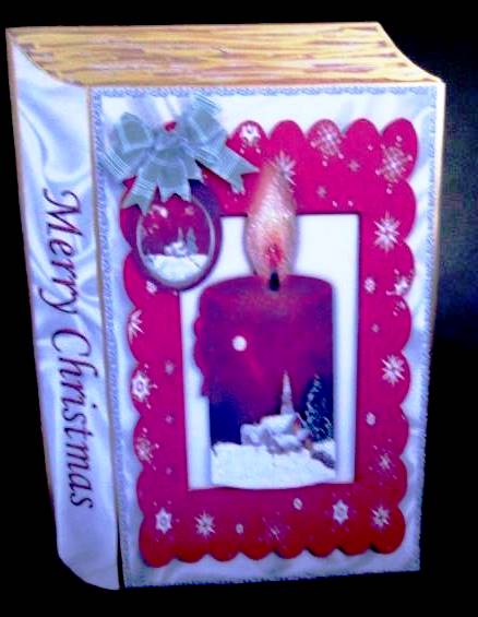 Candle, & Bauble with Snow Scene Folded Book by Margarette Blakeborough