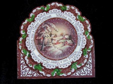Snowy Village Wy Happy Christmas Picture Doily C & E Kit by Margarette Blakeborough