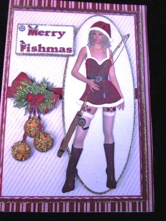 Merry Fishmas Sexy Lady Quick Card by Margarette Blakeborough