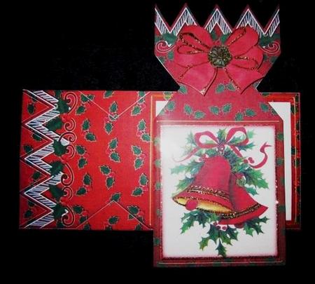 Christmas Bells Cracker Card & Envelope Mini Kit by Margarette Blakeborough