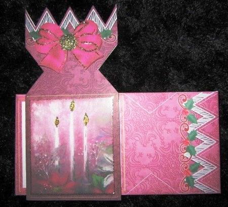 Cerise Candle Trio Cracker Card & Envelope Mini Kit by Margarette Blakeborough