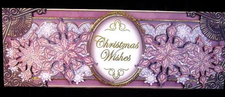 Dpink Flakes Christmas Wishes Xl Dl Decoupage Topper by Margarette Blakeborough