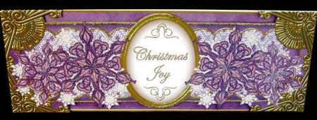 Purple Flakes Christmas Joy Xl Dl Decoupage Topper by Margarette Blakeborough