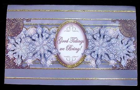 Silver Flakes Good Tidings Xl Dl Decoupage Topper by Margarette Blakeborough