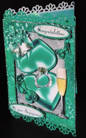 Beautiful Silver Engagement Ring in Teal Box 8x8 by Margarette Blakeborough