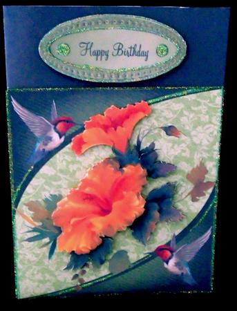 Humming Birds & Flowers Topper & Decoupage by Margarette Blakeborough