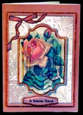 Lovely Apricot Roses on a Ornate Mat , Pyramarge by Margarette Blakeborough