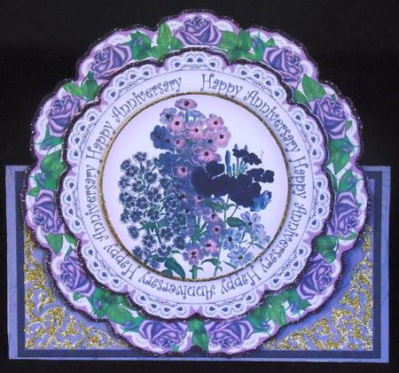 Lilac Bouquet Happy Anniversary 3D Picture Doily C & E Kit by Margarette Blakeborough