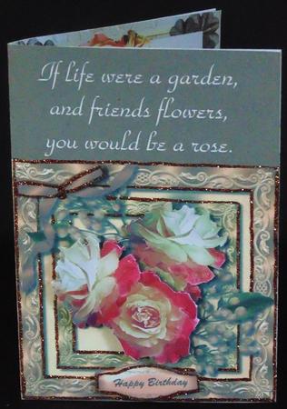 Beautiful Pink Rose in a Gold Frame by Margarette Blakeborough