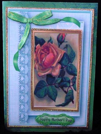 Beautiful Roses on Gold and Green  by Margarette Blakeborough