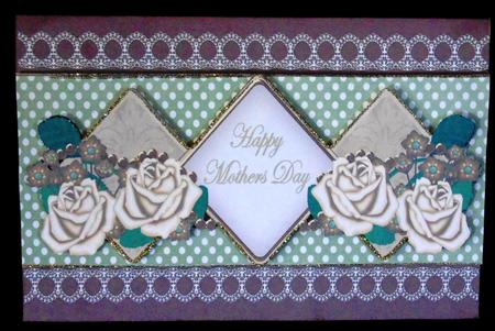 Cream Rose Mothers Day Exlarge Dl Diamond Topper by Margarette Blakeborough