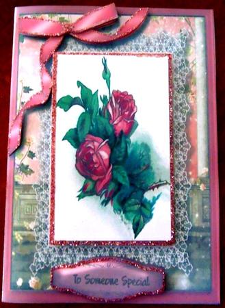 Lovely Roses on Fine Lace by Margarette Blakeborough