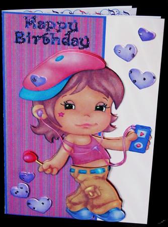 Birthday Girl Dl Card by Margarette Blakeborough