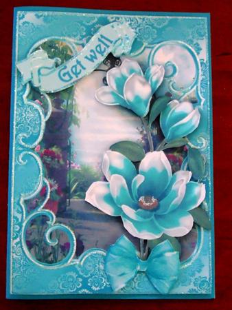 In the Garden Blue Magnolias by Margarette Blakeborough