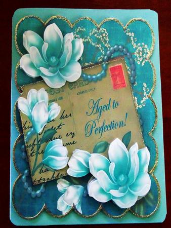 Teal Magnolia Aged to Perfection 6in Step by Step by Margarette Blakeborough