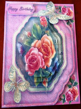 Pastel Roses Cut Corners Card Mini Kit by Margarette Blakeborough