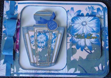 Blue Daisies Matching Floral Perfume Mixed Sentiment Cards by Margarette Blakeborough