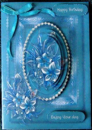 Lovely Winter Flowers and Pearls (pyramid ) by Margarette Blakeborough