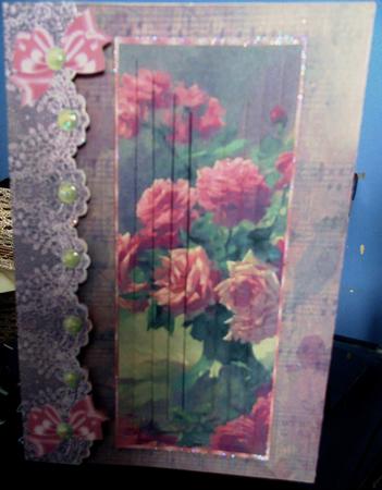 Red Roses in a Vase with Bows Pyramids by Margarette Blakeborough