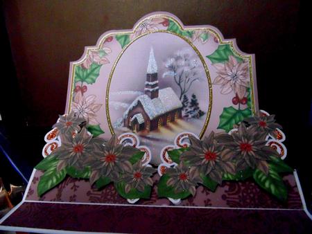 Christmas Plum Church 3D Easel Card Mini Kit by Margarette Blakeborough